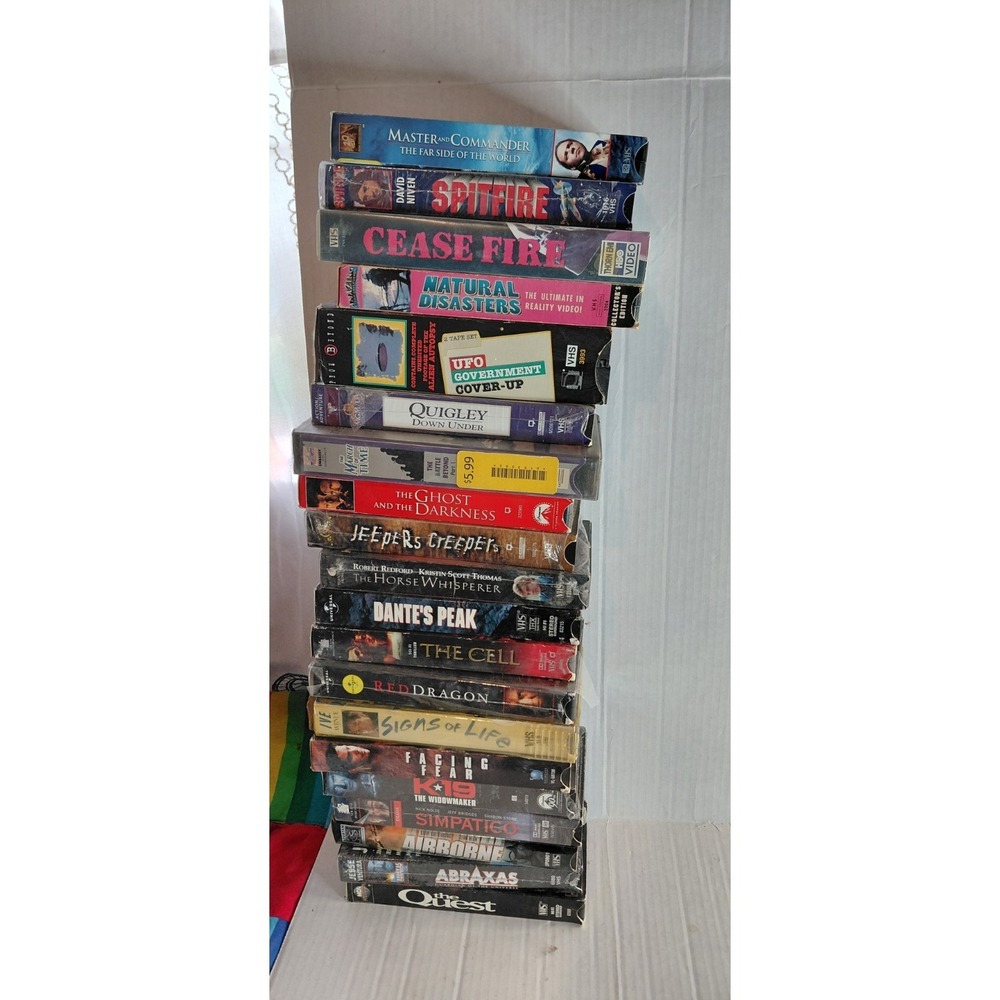 collection vintage VHS tapes nostalgic entertainment retro media Lot Of 20 As Is